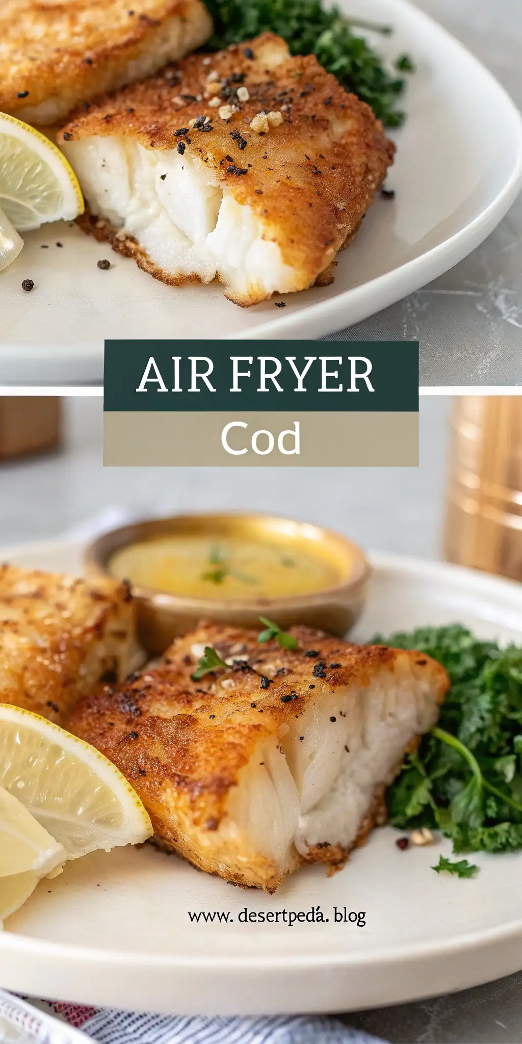 Pinterest image 1 for Air Fryer Cod