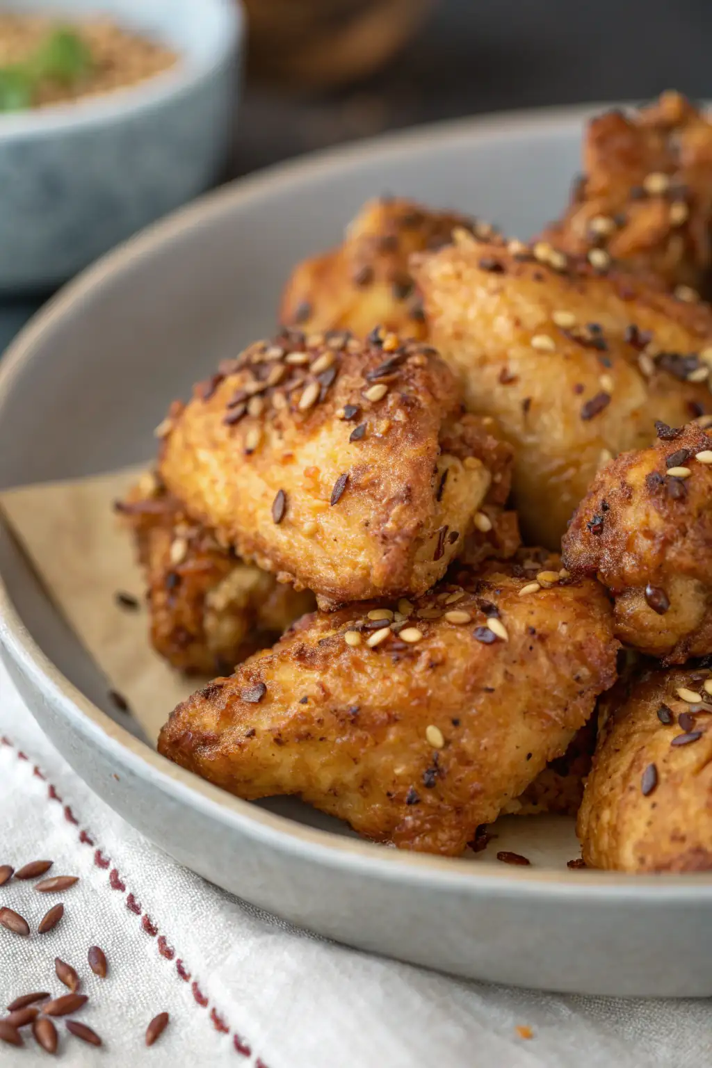 A delicious plate of Air Fryer Chicken Flax Seeds