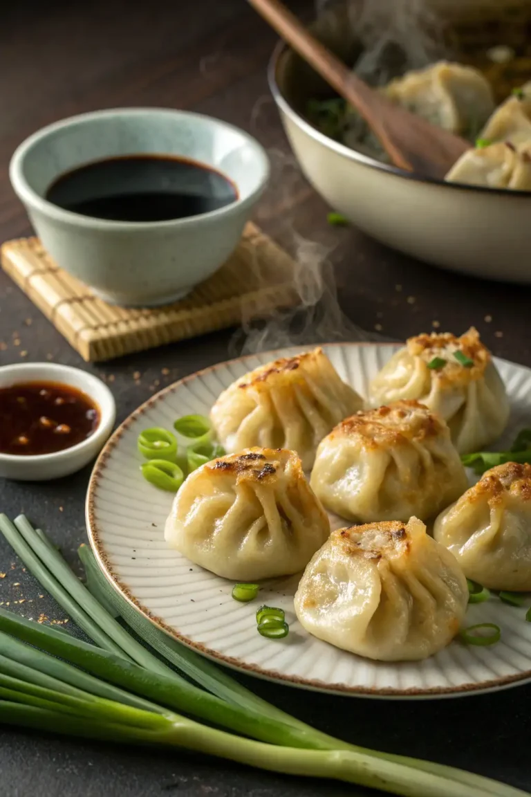 A delicious plate of Air Fryer Chicken Dumplings