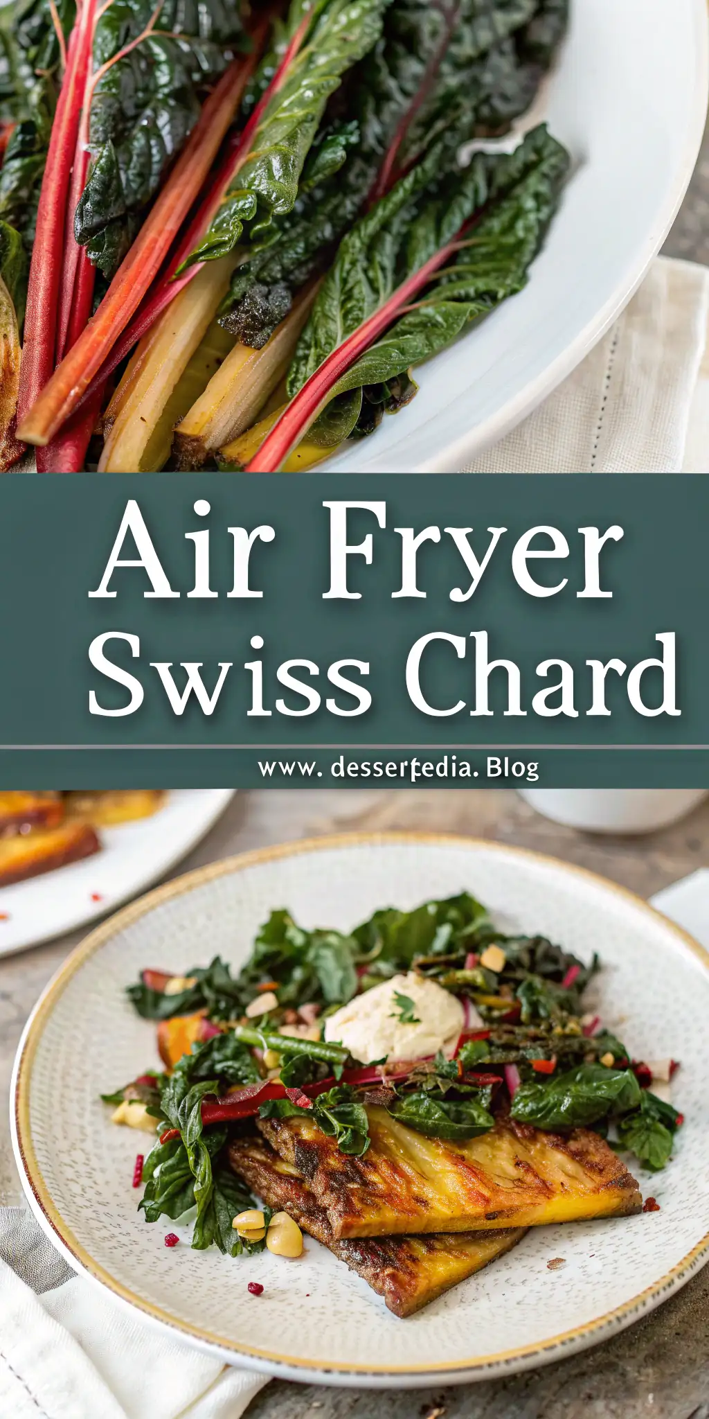 Pinterest image 1 for Air Fryer Swiss Chard