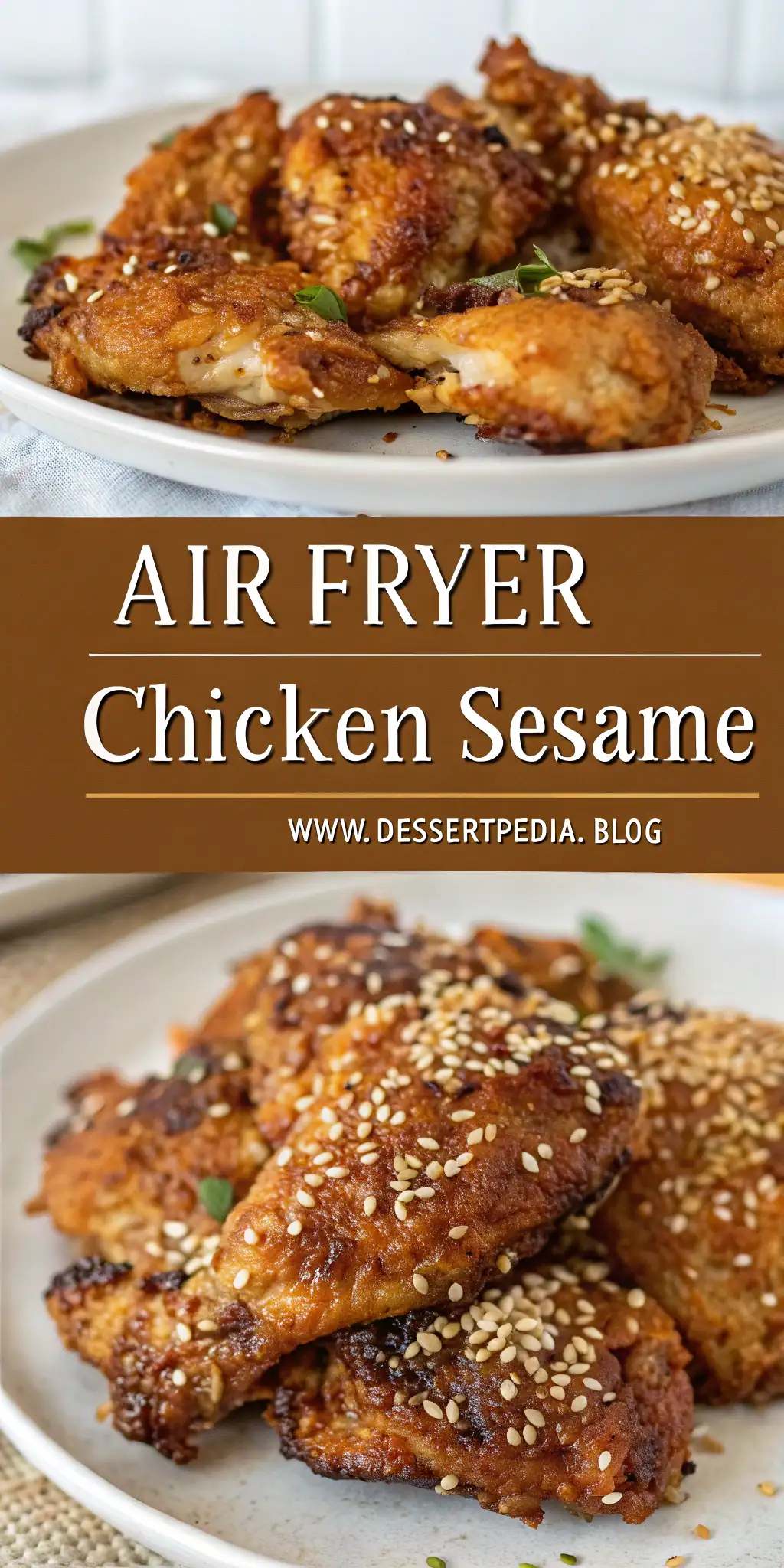 Pinterest image 1 for Air Fryer Chicken Sesame