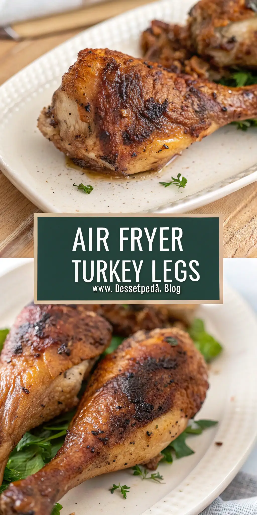 Pinterest image 2 for Air Fryer Turkey Legs