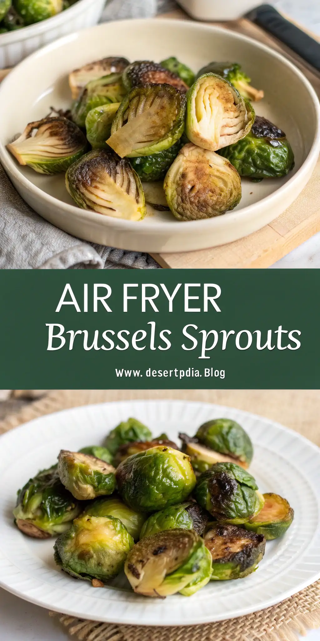 Pinterest image 2 for Air Fryer Brussels Sprouts