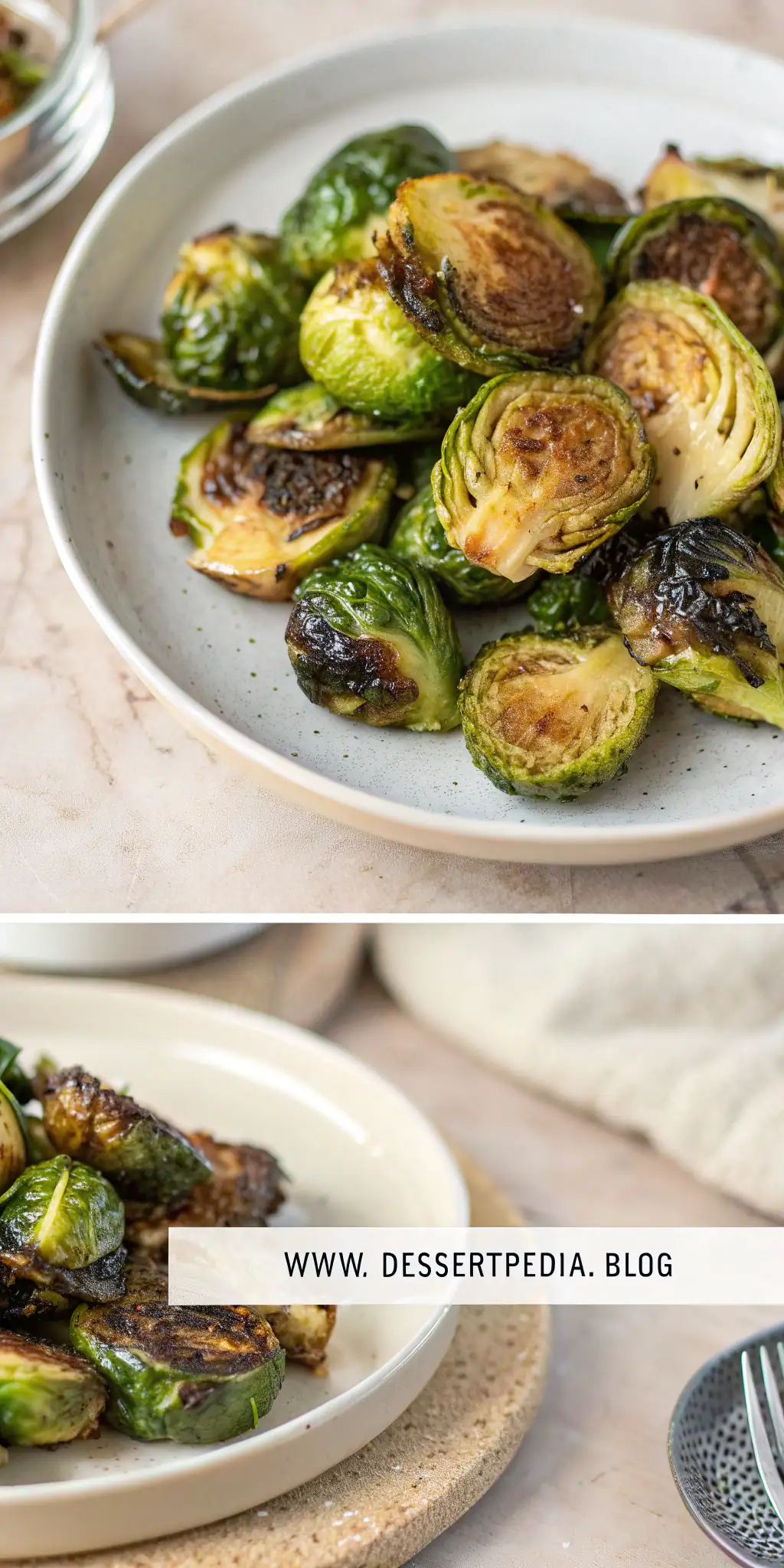 Pinterest image 1 for Air Fryer Brussels Sprouts
