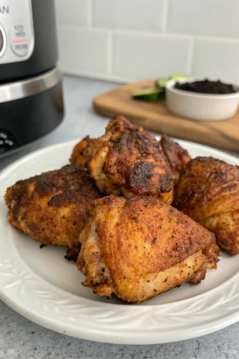 A delicious plate of Air Fryer Chicken Thighs