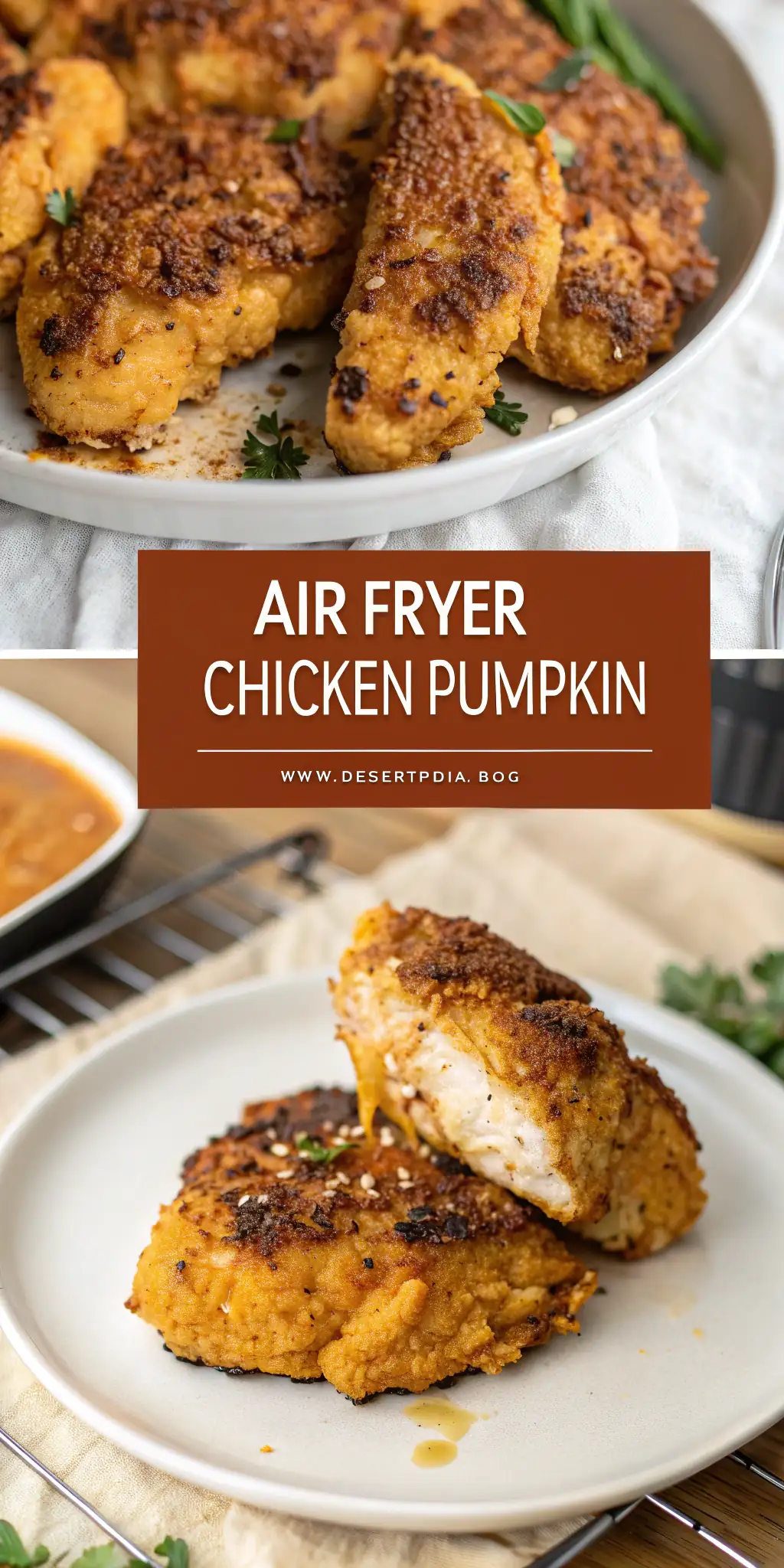 Pinterest image 2 for Air Fryer Chicken Pumpkin