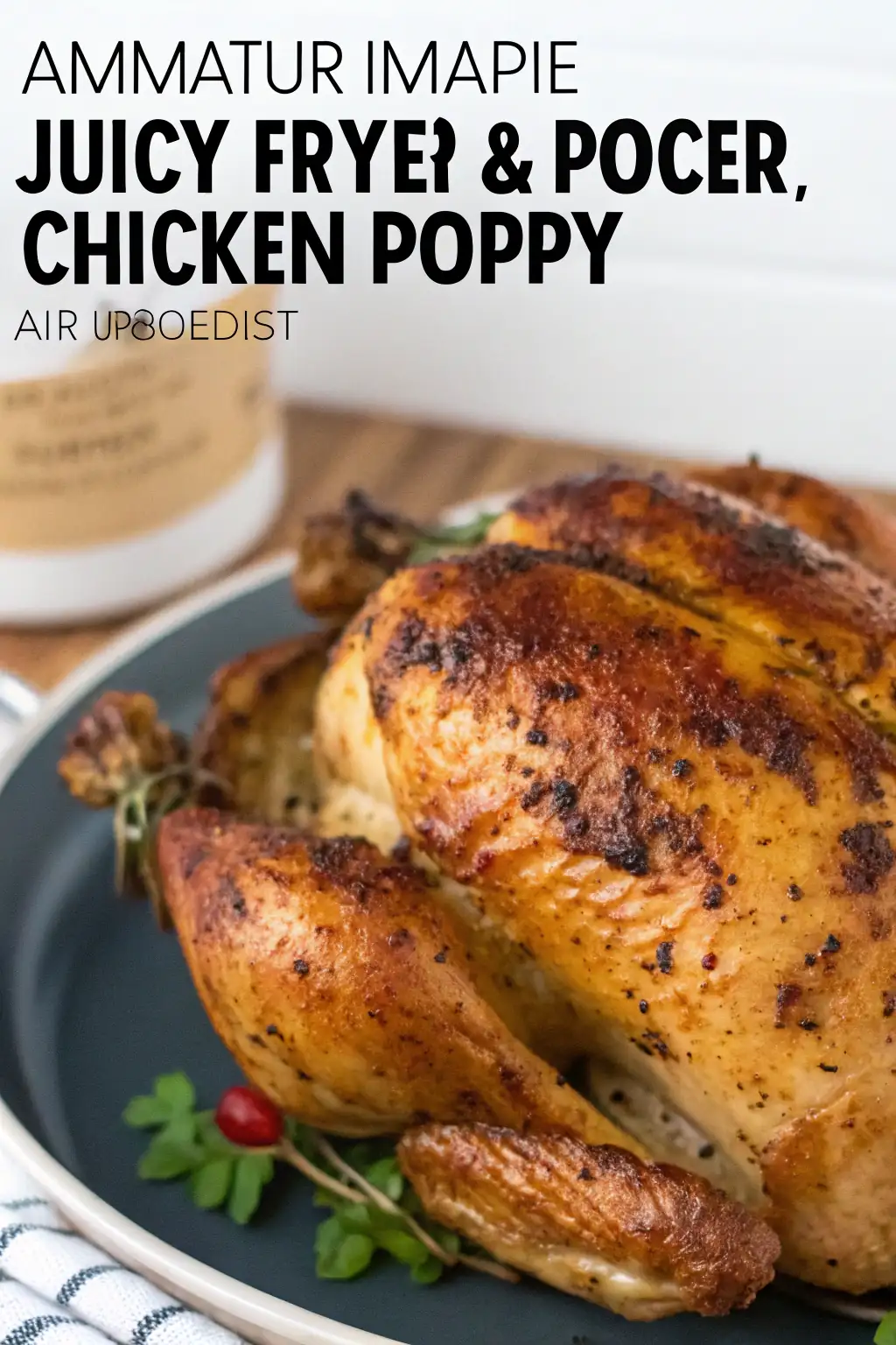 A delicious plate of Air Fryer Chicken Poppy