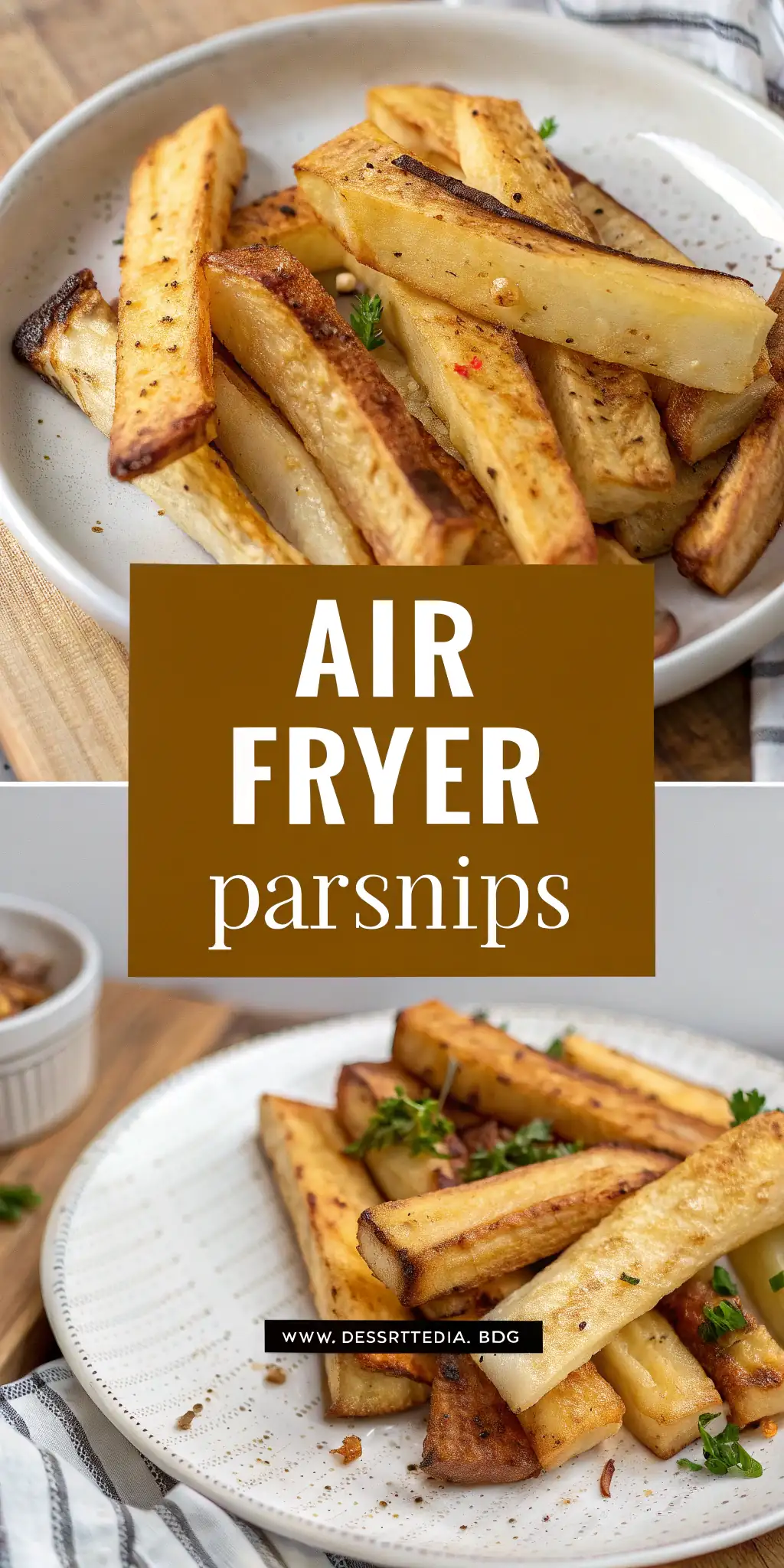 Pinterest image 1 for Air Fryer Parsnips