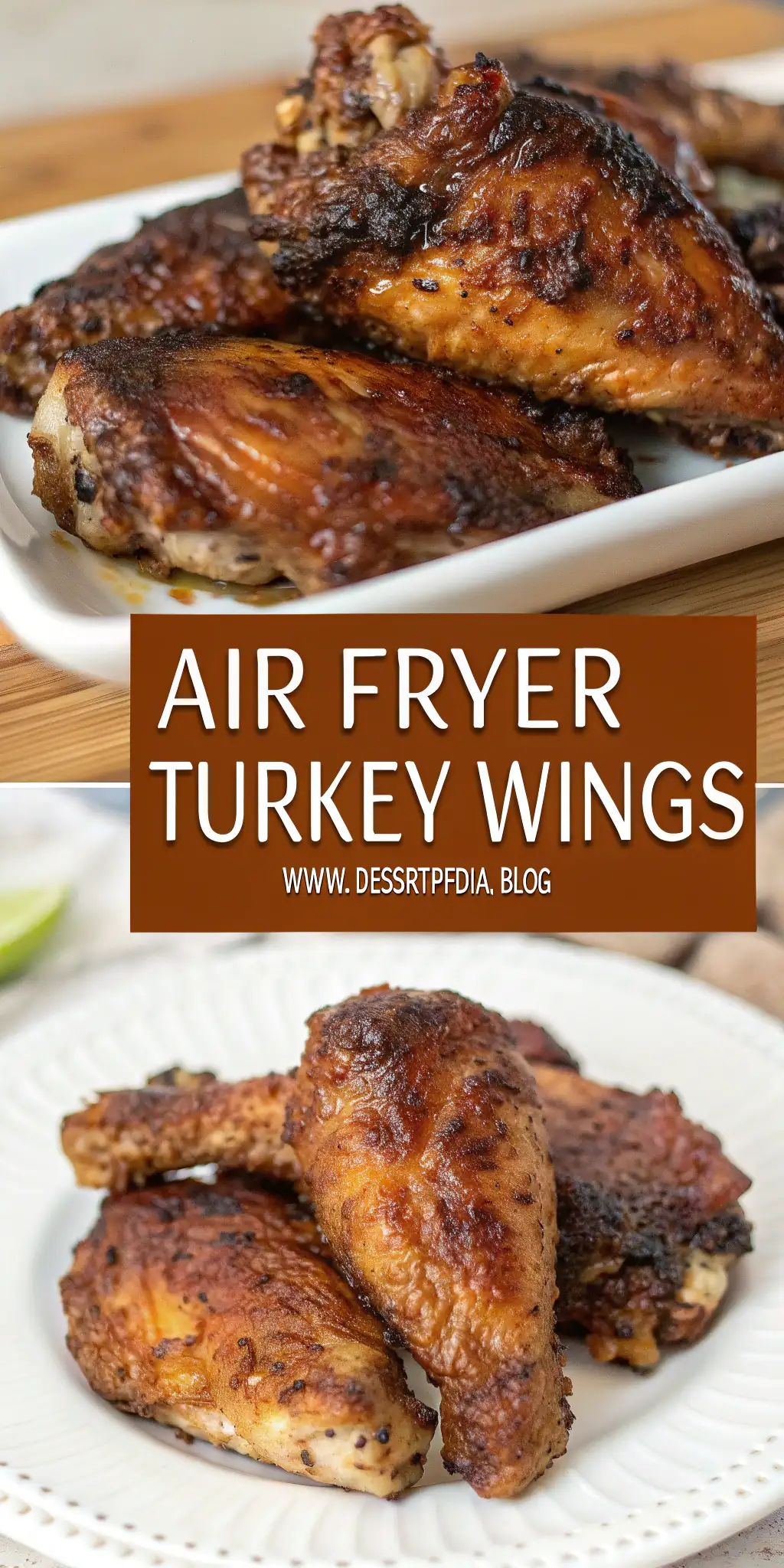 Pinterest image 2 for Air Fryer Turkey Wings