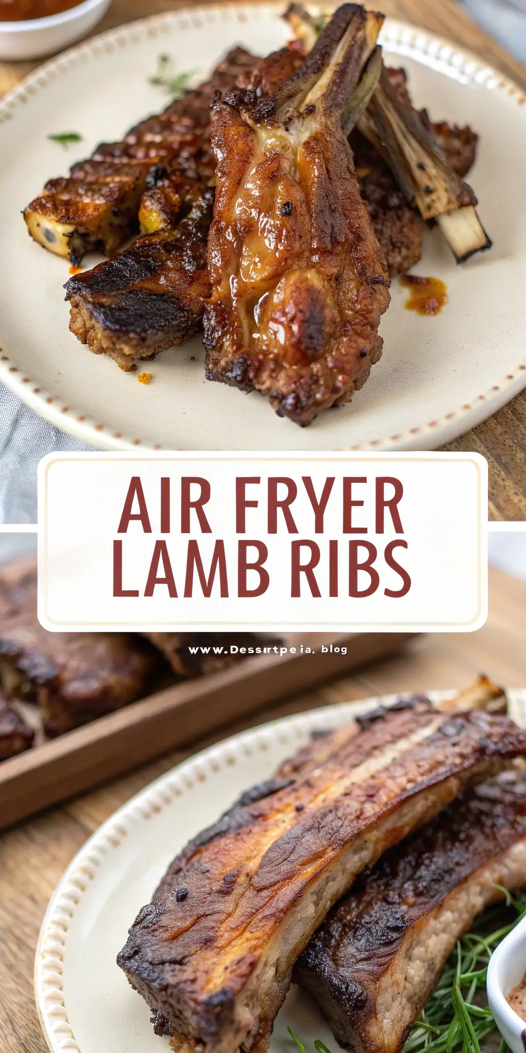 Pinterest image 2 for Air Fryer Lamb Ribs