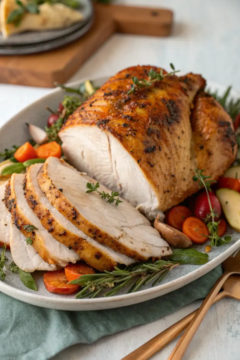 A delicious plate of Air Fryer Turkey Breast