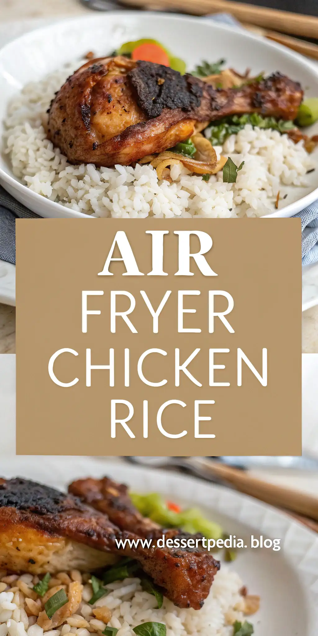 Pinterest image 2 for Air Fryer Chicken Rice