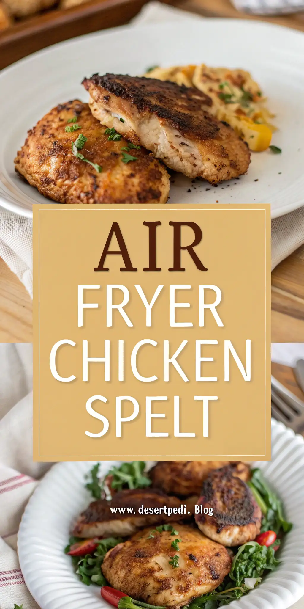 Pinterest image 2 for Air Fryer Chicken Spelt
