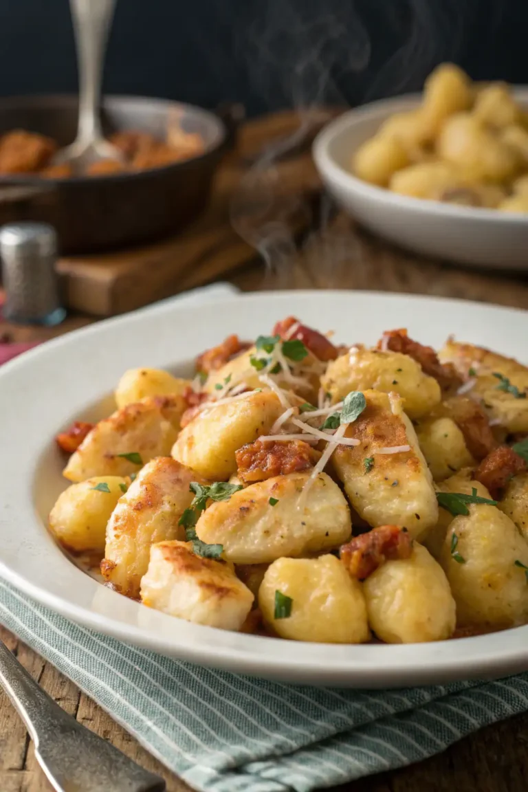 A delicious plate of Air Fryer Chicken Gnocchi