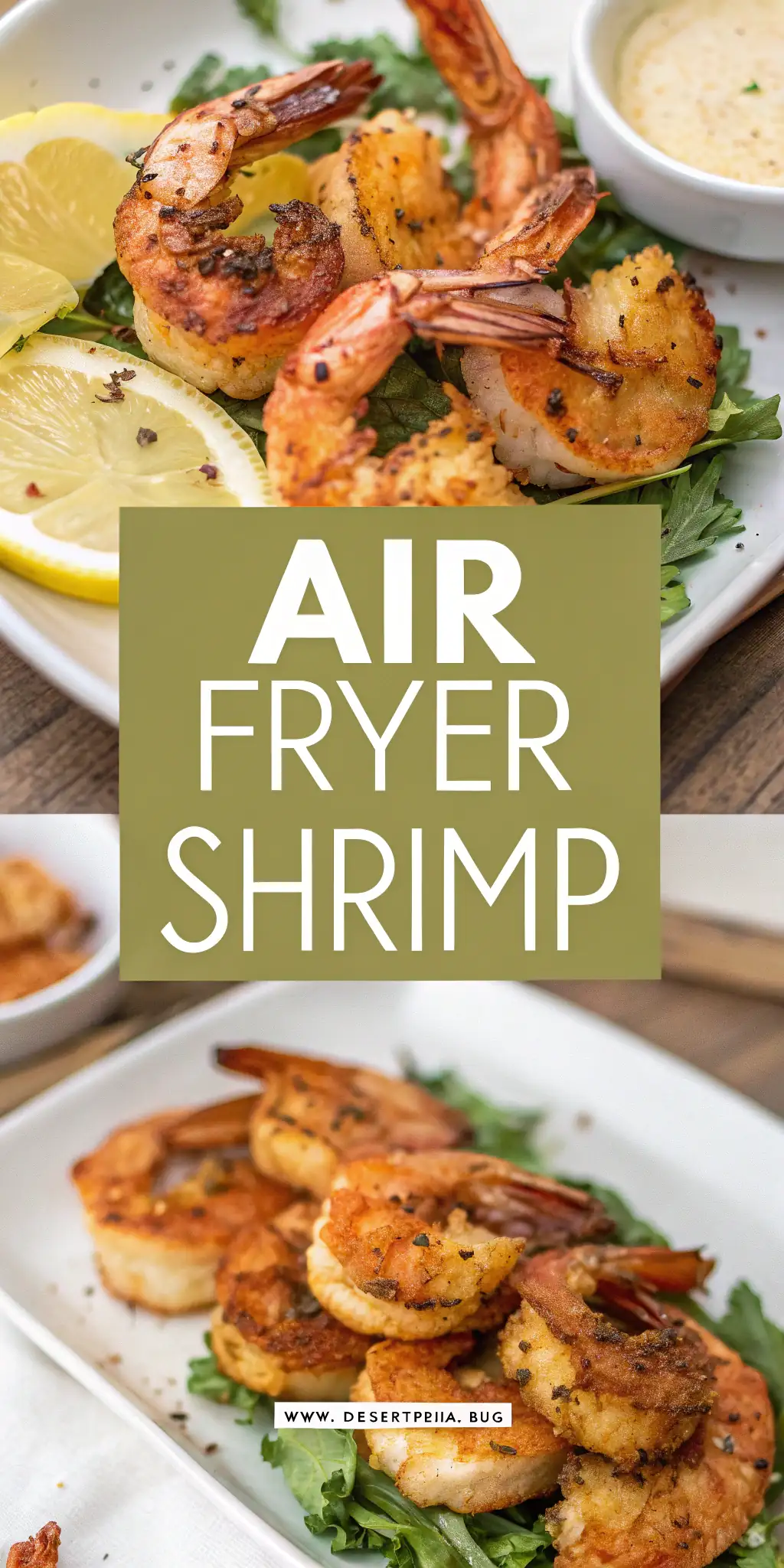 Pinterest image 2 for Air Fryer Shrimp