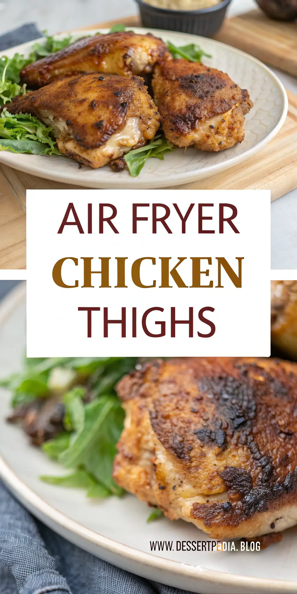 Pinterest image 1 for Air Fryer Chicken Thighs