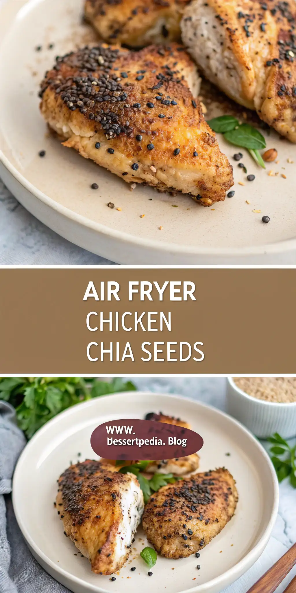 Pinterest image 1 for Air Fryer Chicken Chia Seeds