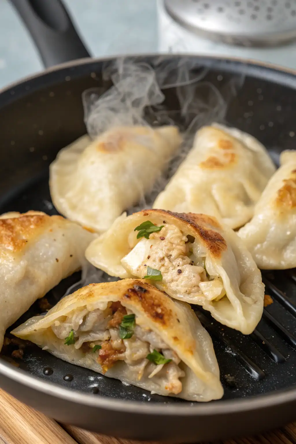 A delicious plate of Air Fryer Chicken Pierogi