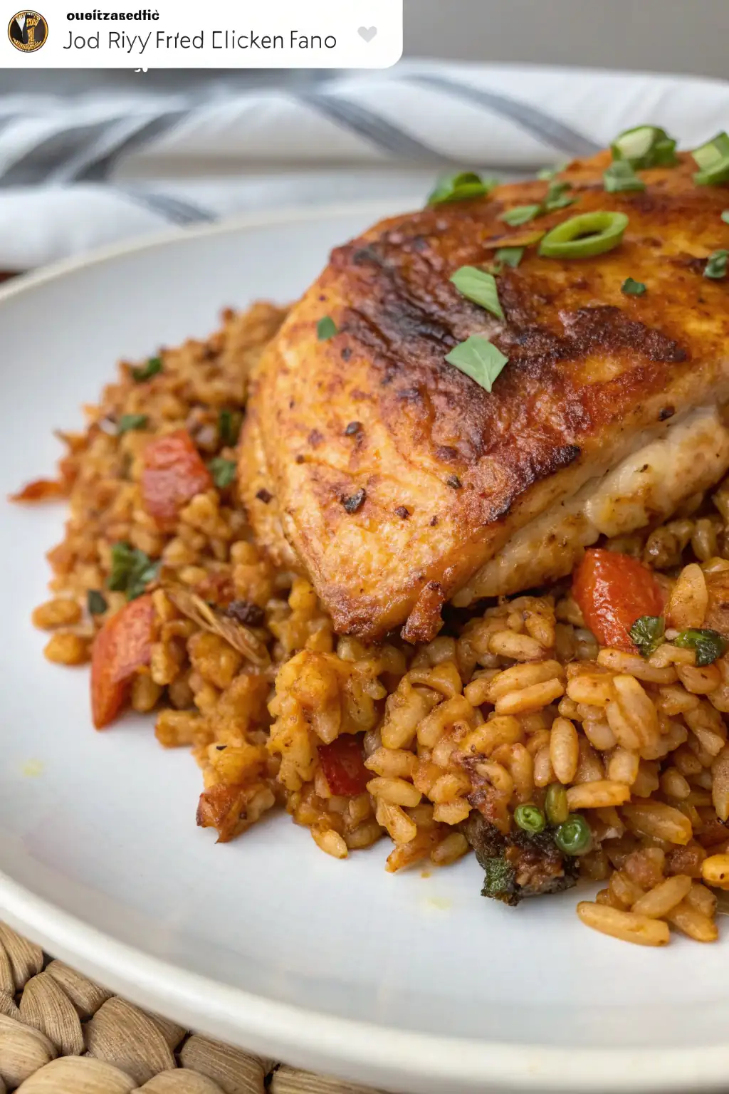 A delicious plate of Air Fryer Chicken Farro