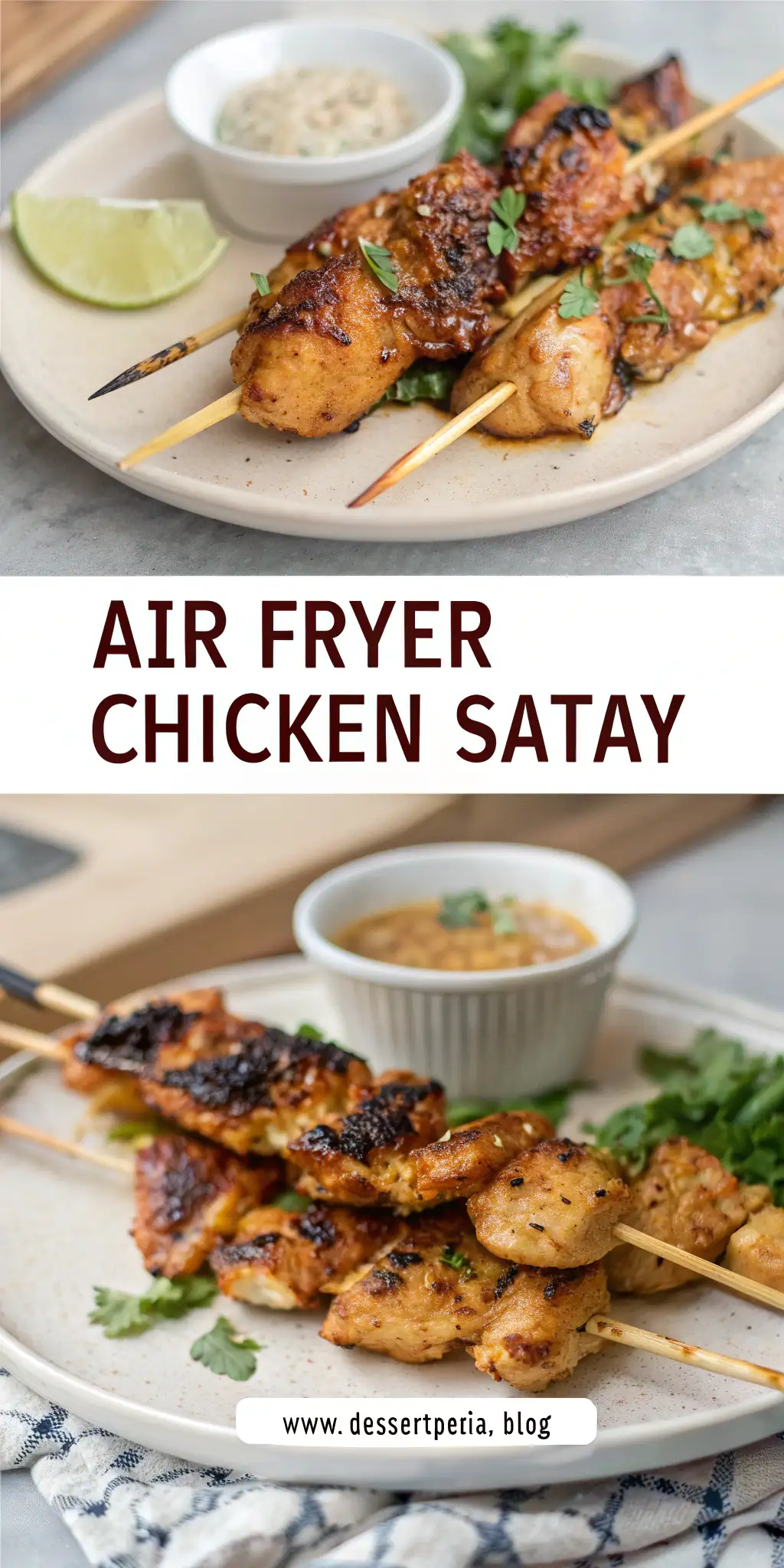 Pinterest image 2 for Air Fryer Chicken Satay