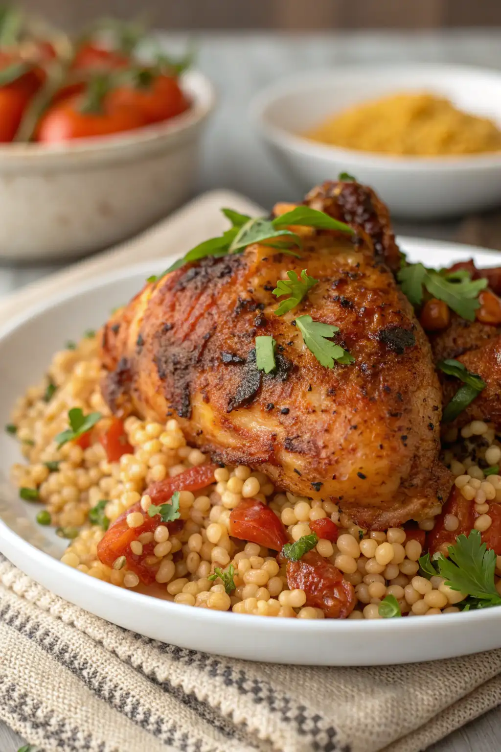 A delicious plate of Air Fryer Chicken Sorghum