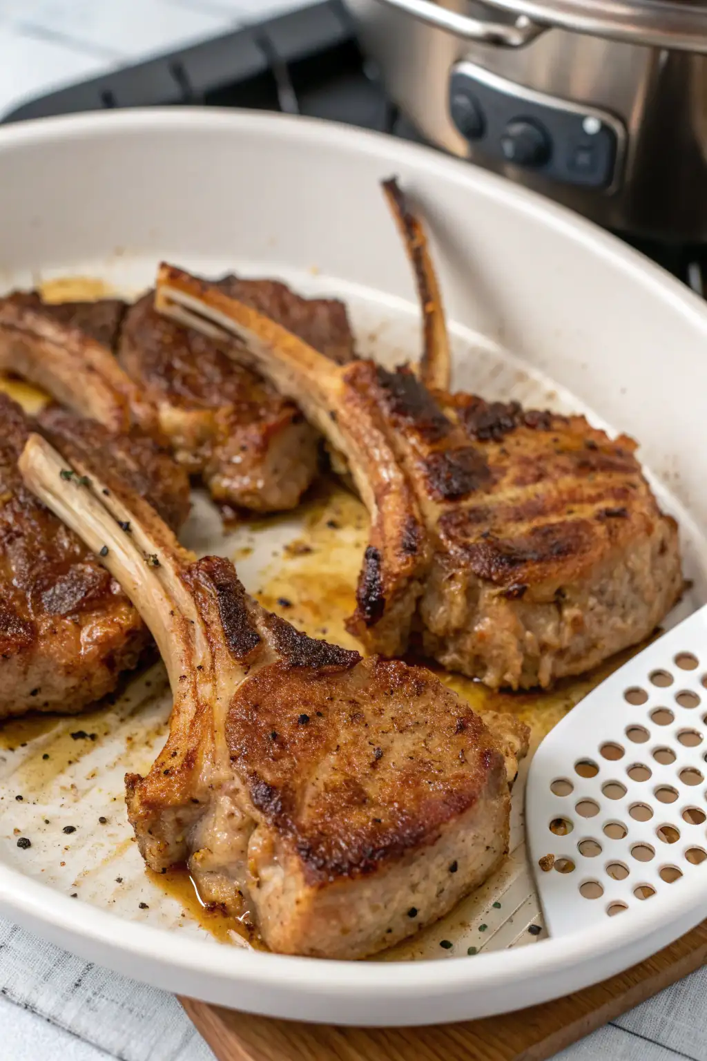 A delicious plate of Air Fryer Veal Chops