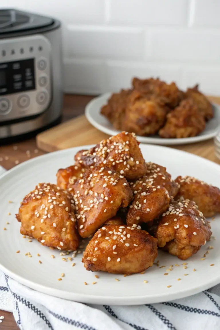 A delicious plate of Air Fryer Chicken Sesame