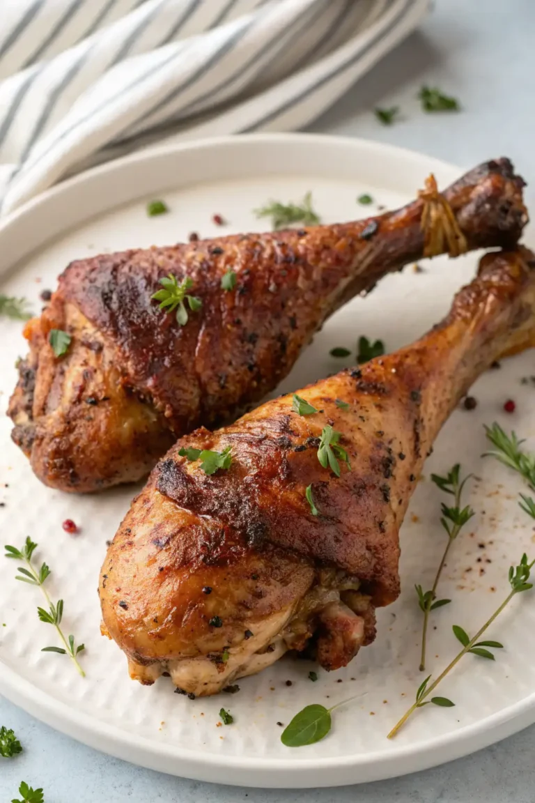A delicious plate of Air Fryer Turkey Legs