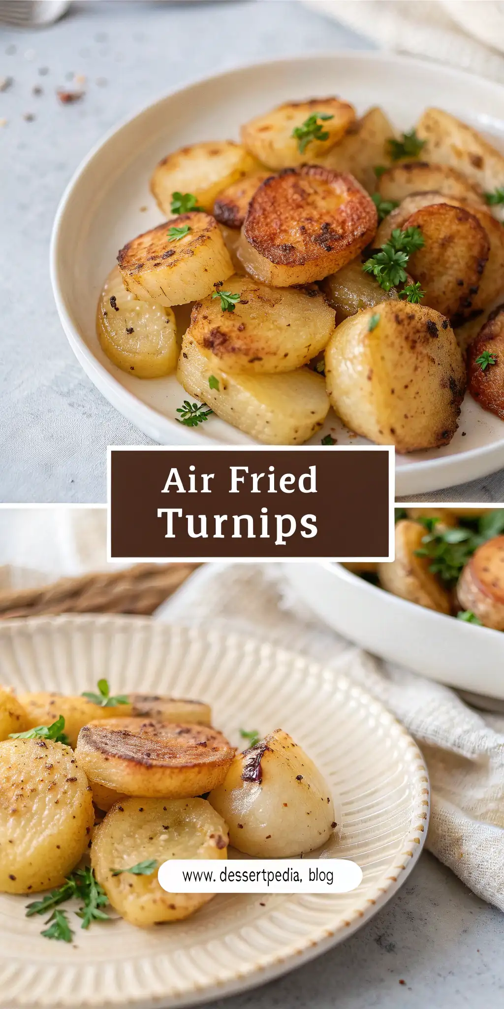 Pinterest image 1 for Air Fryer Turnips