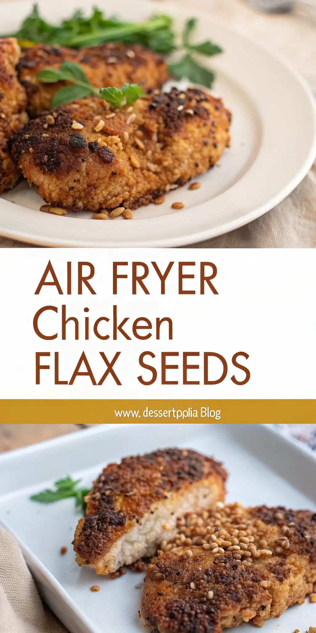 Pinterest image 2 for Air Fryer Chicken Flax Seeds