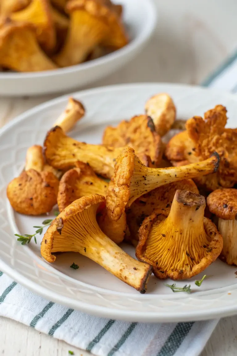 A delicious plate of Air Fryer Chanterelles