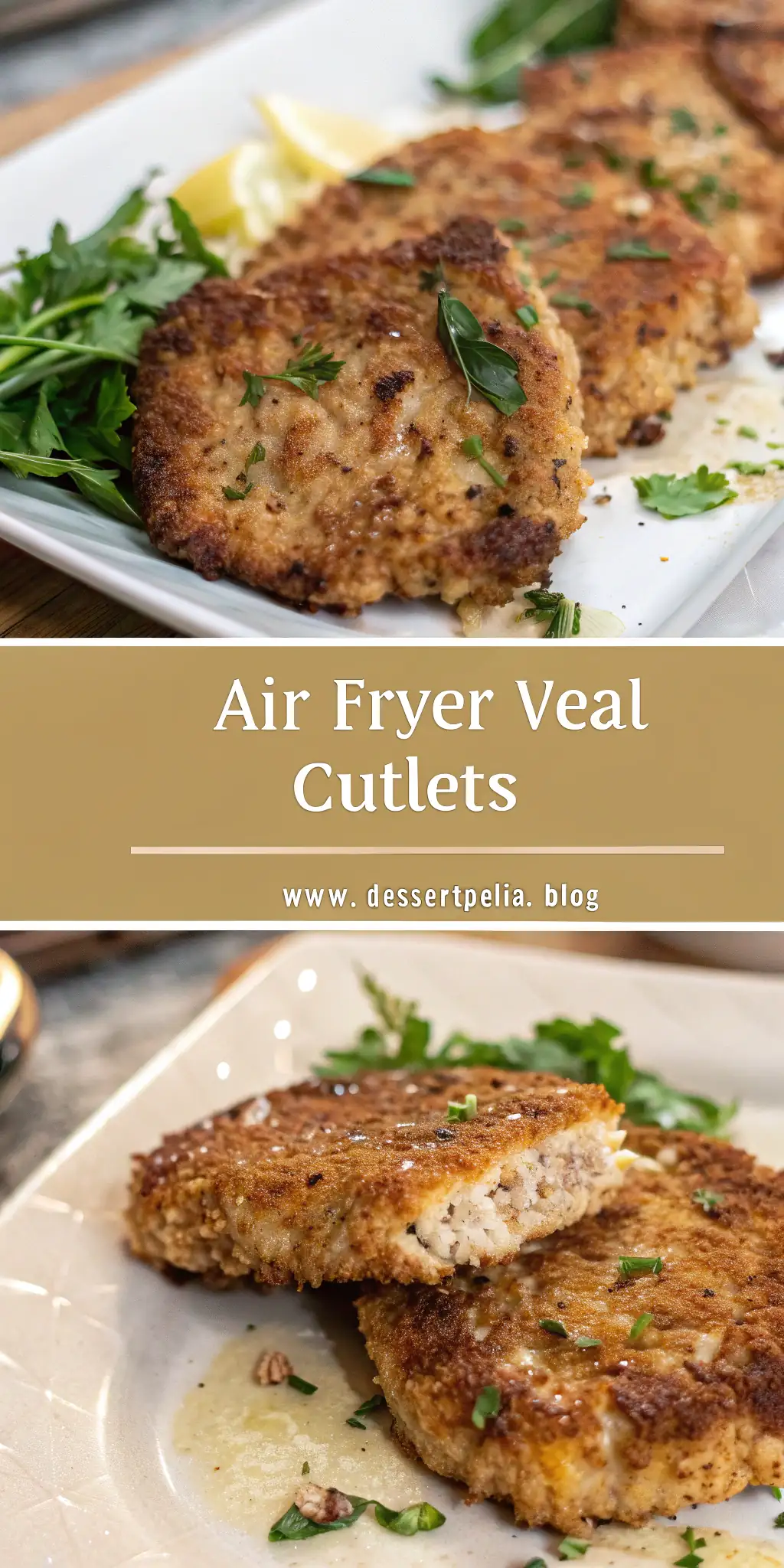 Pinterest image 1 for Air Fryer Veal Cutlets