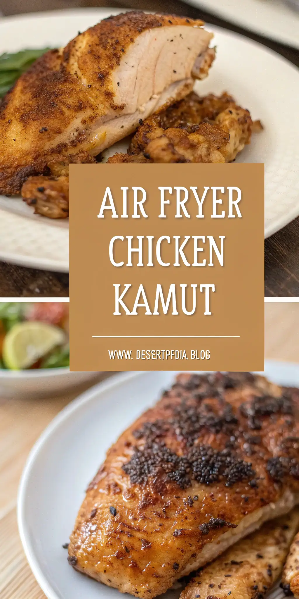 Pinterest image 2 for Air Fryer Chicken Kamut