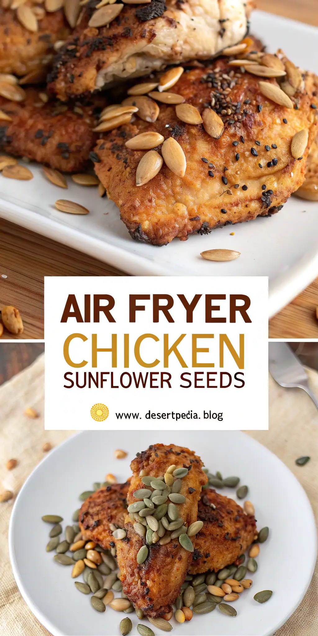 Pinterest image 2 for Air Fryer Chicken Sunflower Seeds