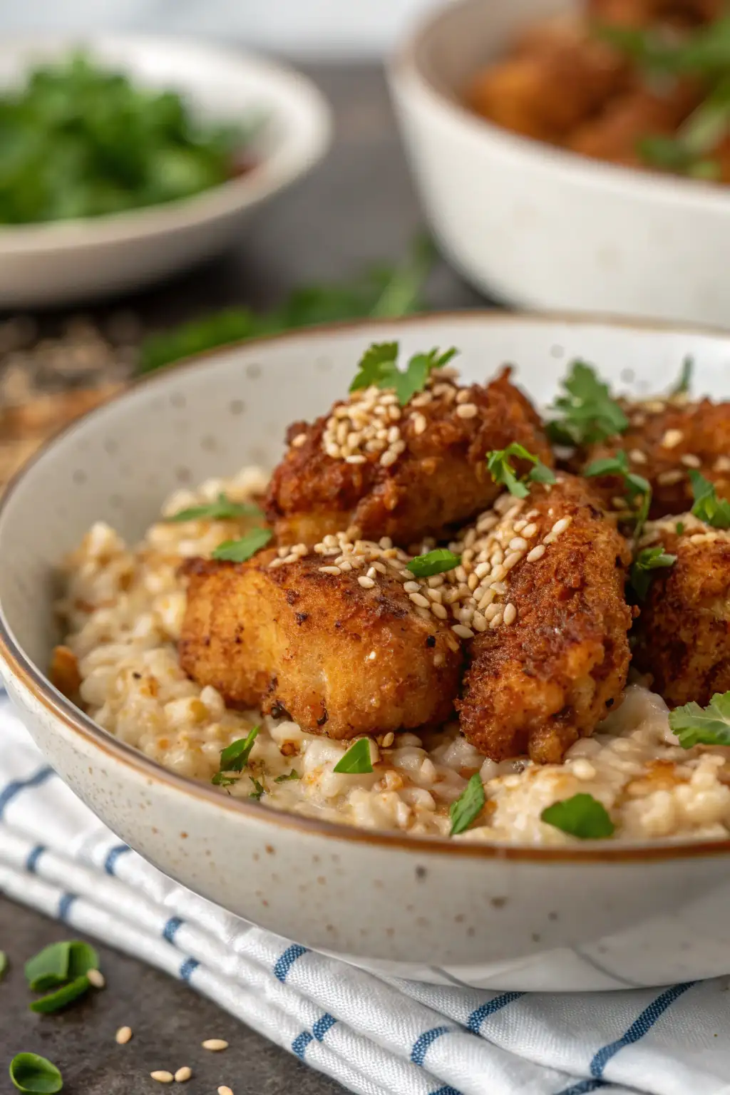 A delicious plate of Air Fryer Chicken Oats