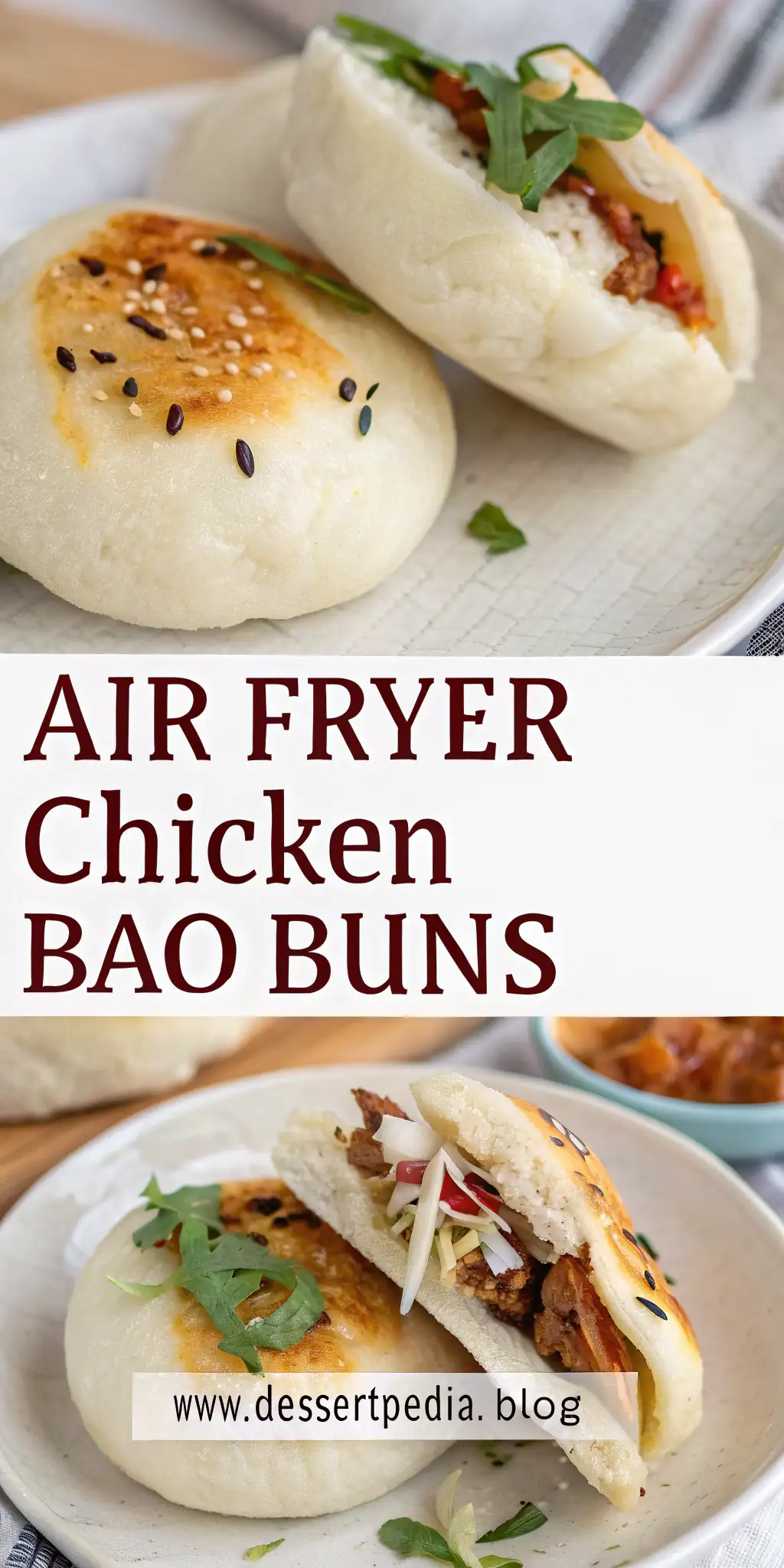 Pinterest image 2 for Air Fryer Chicken Bao Buns