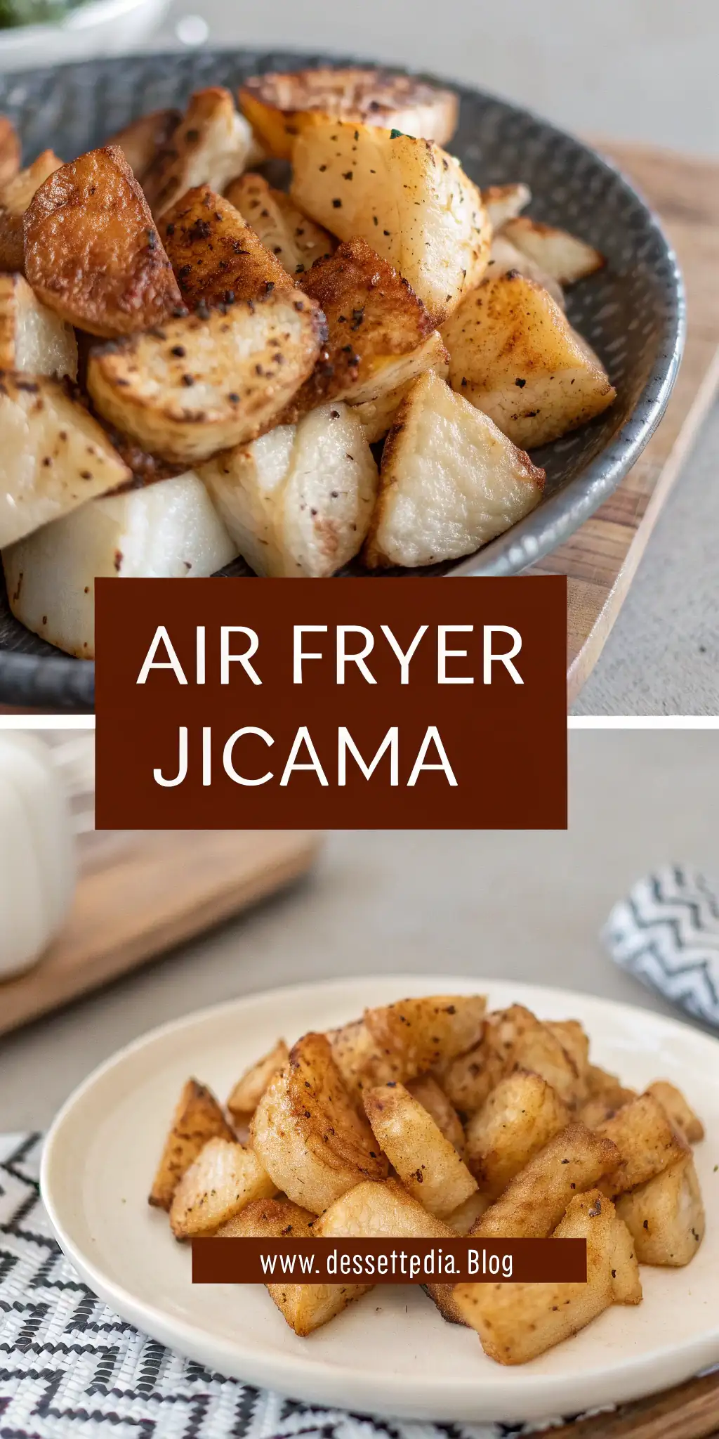 Pinterest image 1 for Air Fryer Jicama