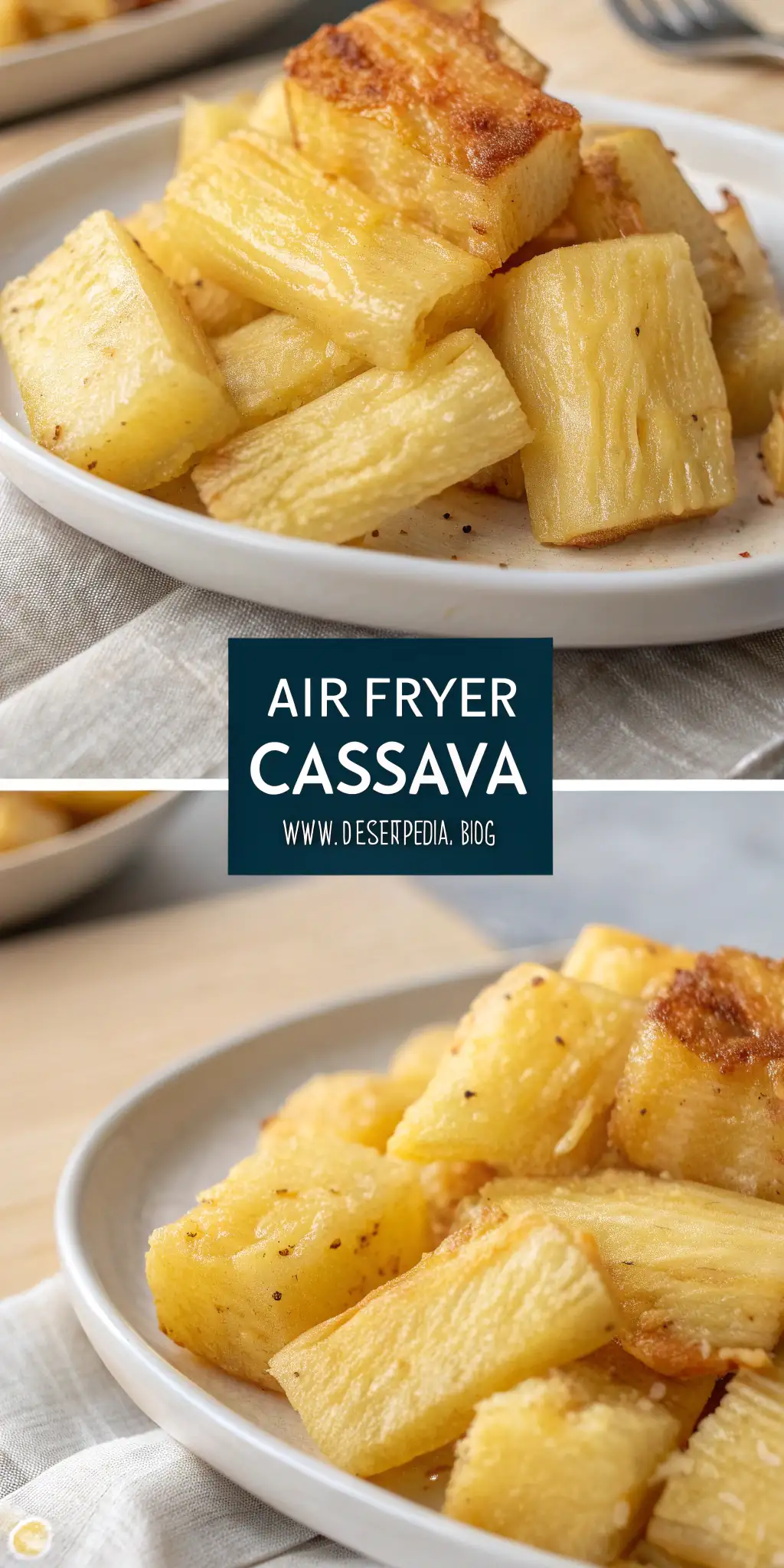 Pinterest image 2 for Air Fryer Cassava