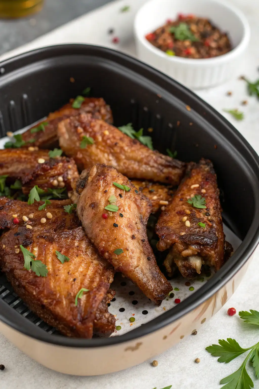 A delicious plate of Air Fryer Duck Wings