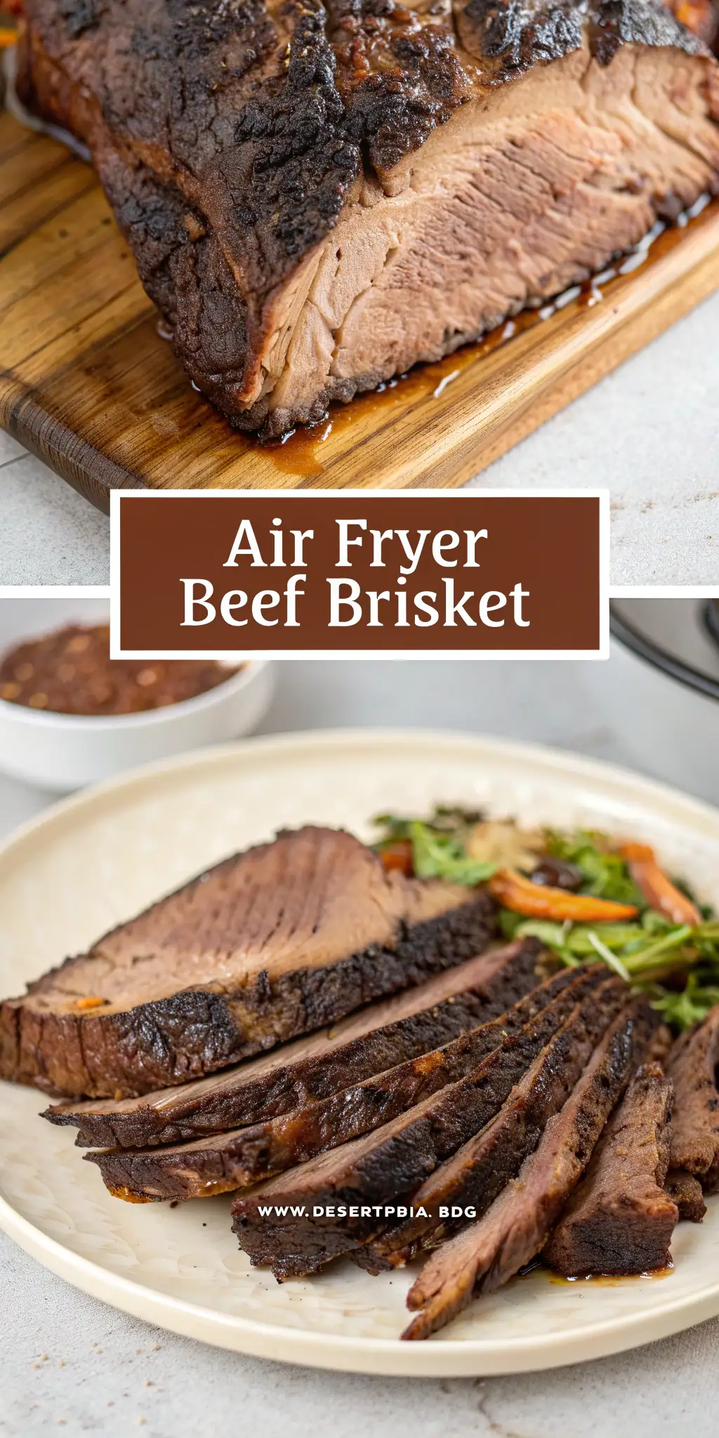Pinterest image 2 for Air Fryer Beef Brisket