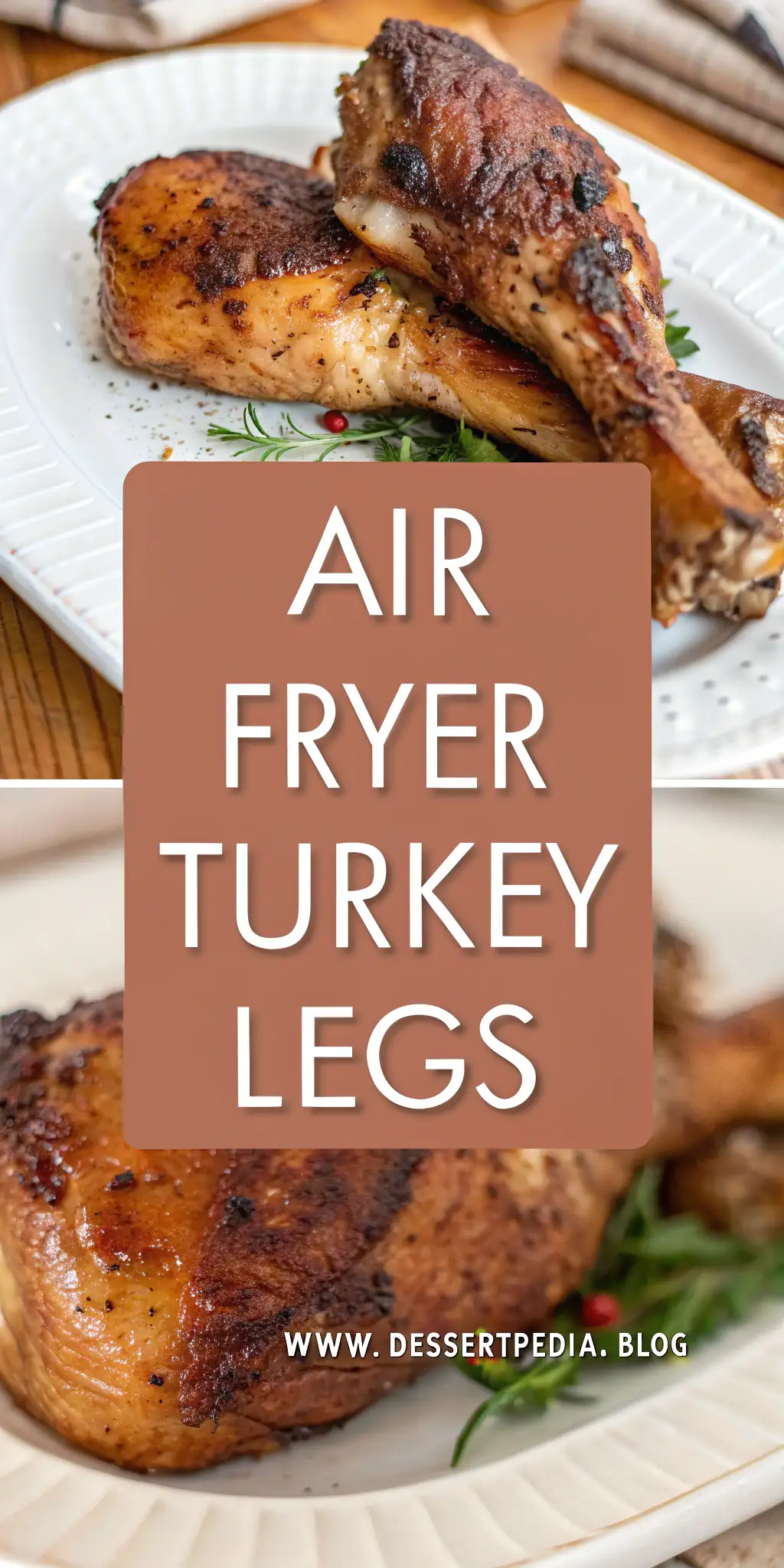Pinterest image 1 for Air Fryer Turkey Legs