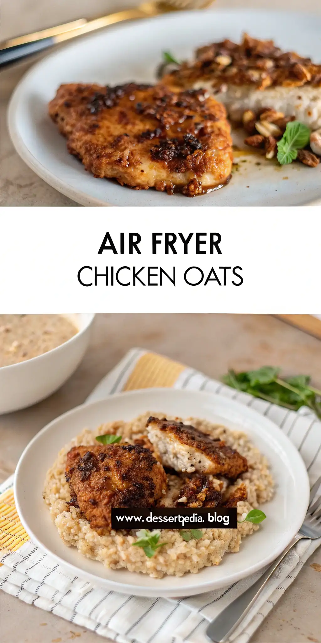 Pinterest image 1 for Air Fryer Chicken Oats