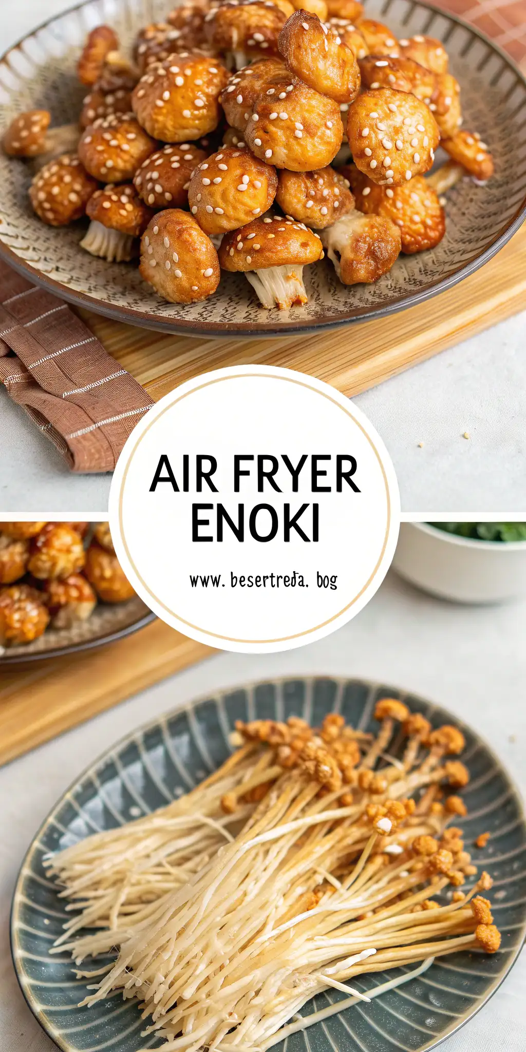Pinterest image 1 for Air Fryer Enoki