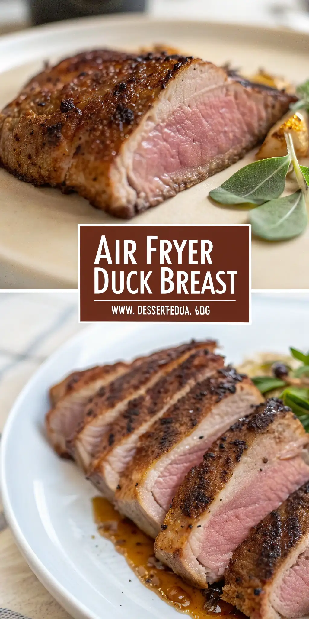 Pinterest image 1 for Air Fryer Duck Breast
