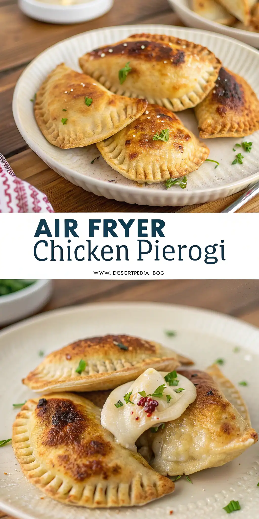 Pinterest image 1 for Air Fryer Chicken Pierogi