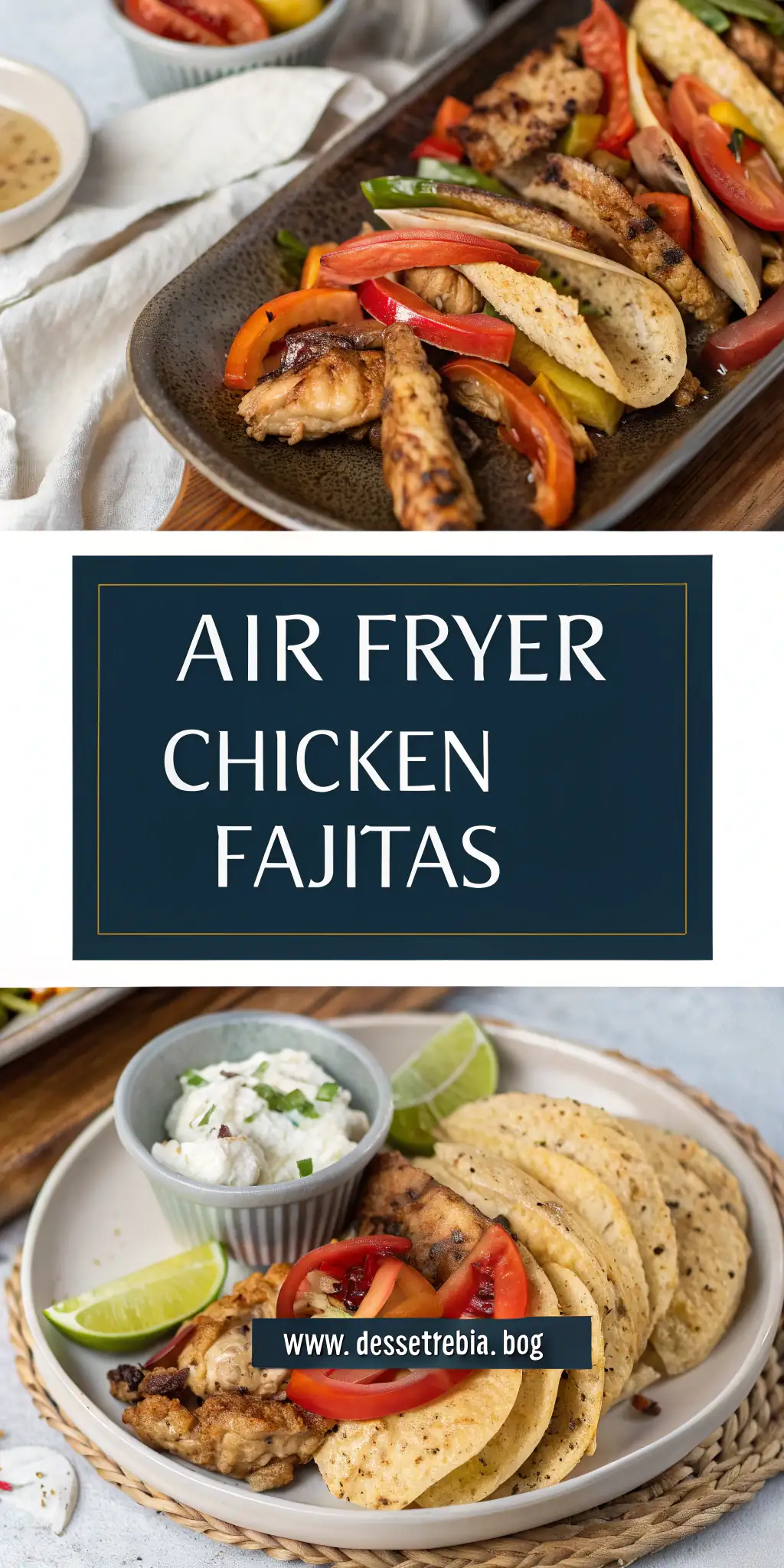 Pinterest image 2 for Air Fryer Chicken Fajitas