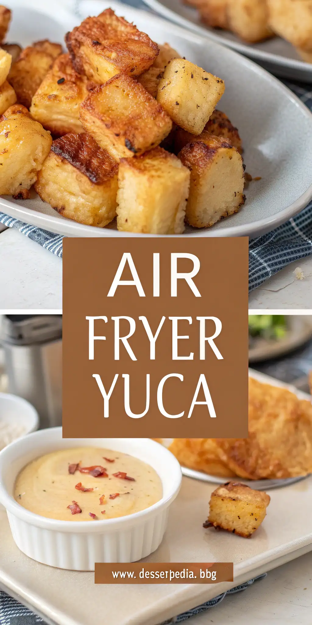 Pinterest image 1 for Air Fryer Yuca