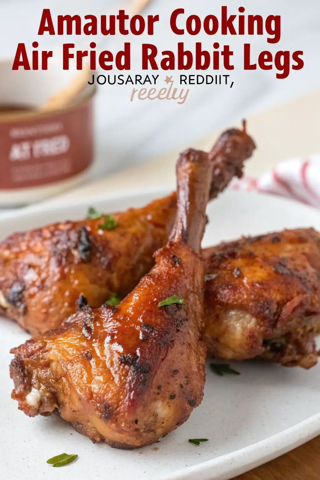 A delicious plate of Air Fryer Rabbit Legs