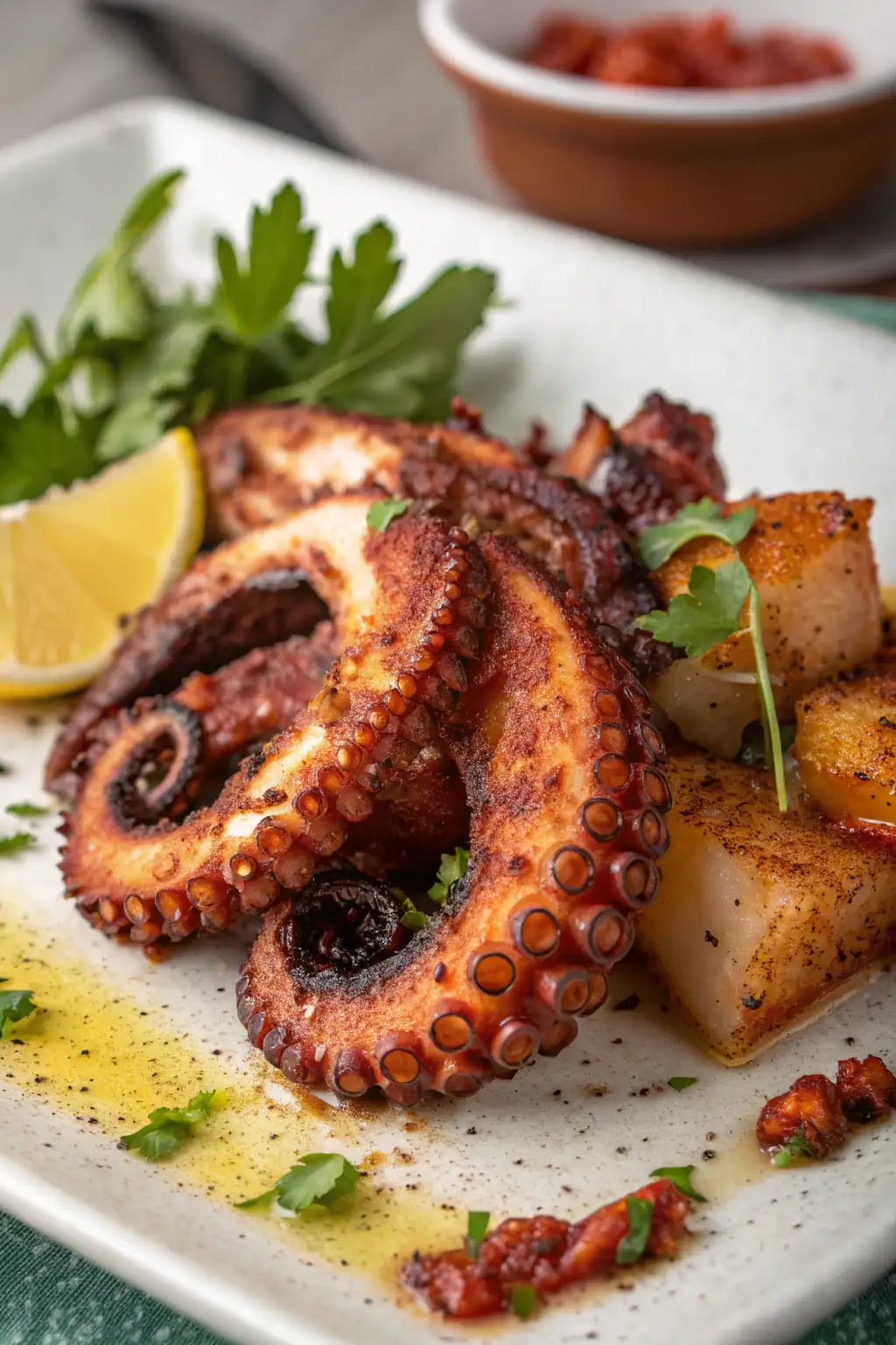 A delicious plate of Air Fryer Octopus