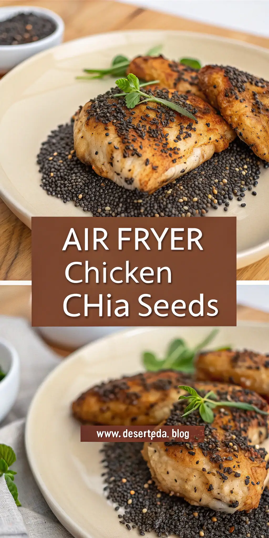 Pinterest image 2 for Air Fryer Chicken Chia Seeds